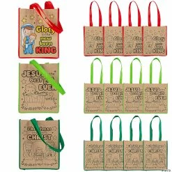 Coupon 🛒 10" x 12" Medium Color Your Own Religious Nativity Nonwoven Tote Bags - 12 Pc. ✨