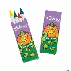 Deals 😀 4-Color Christian Pumpkin Crayons - 48 Boxes 🔥