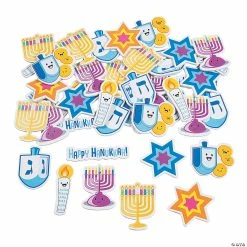 Budget ⌛ Bulk Hanukkah Self-Adhesive Shapes - 72 Pc. 🌟