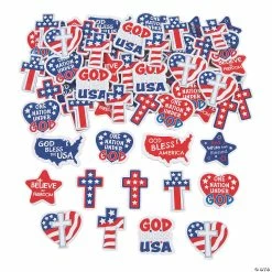 Buy ⌛ Bulk Religious Patriotic Self-Adhesive Shapes - 72 Pc. 👏