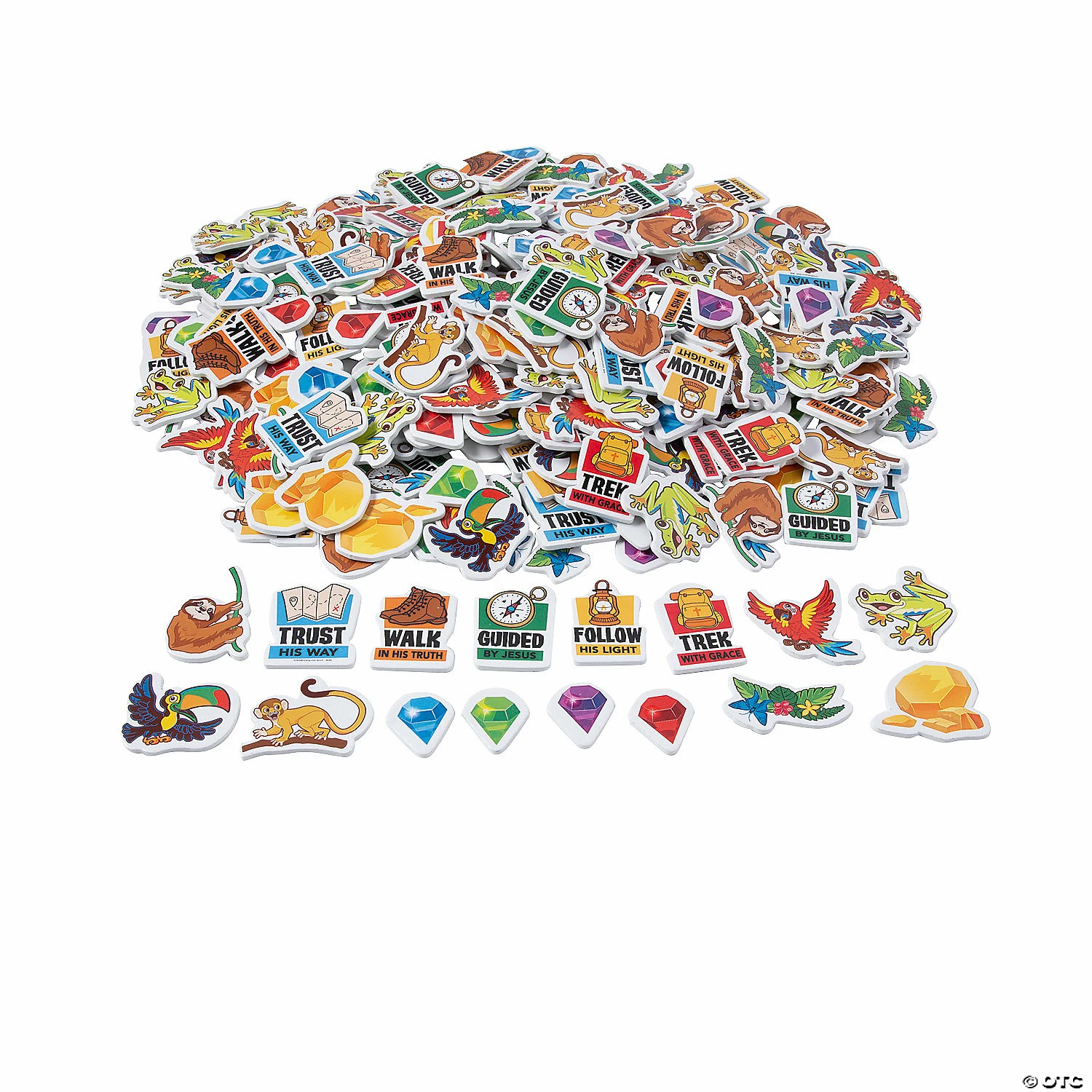 Budget π Bulk Treasure Hunt VBS Self-Adhesive Shapes - 500 Pc. π