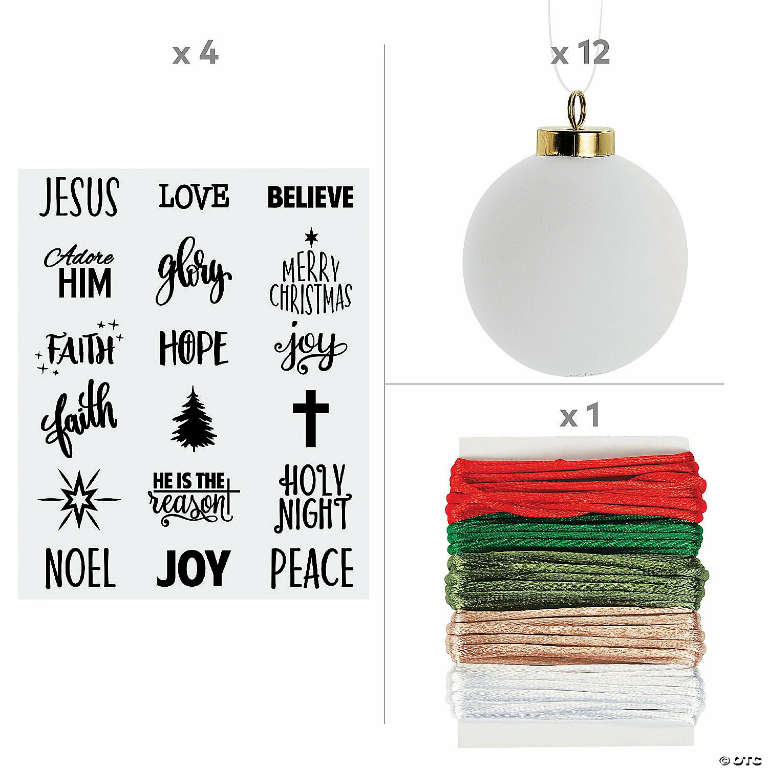 Cheapest β¨ Ceramic Bulb Ornaments with Faith Decals Kit - 12 β - Image 2