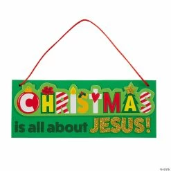 Cheapest β¨ Christmas Is All About Jesus Sign Craft Kit - Makes 12. βοΈ