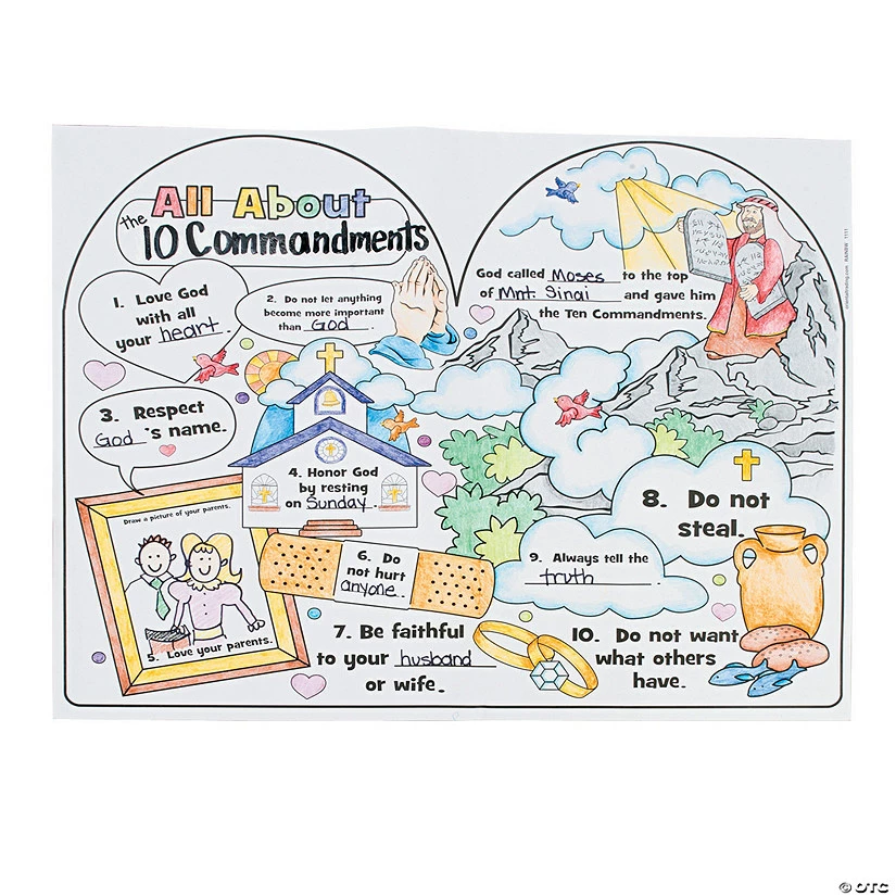 Outlet π Color Your Own All About the Ten Commandments Posters - 30 Pc. π