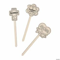 Cheap 💯 Color Your Own Blessed Mom Plant Stakes - 12 Pc. 🎉