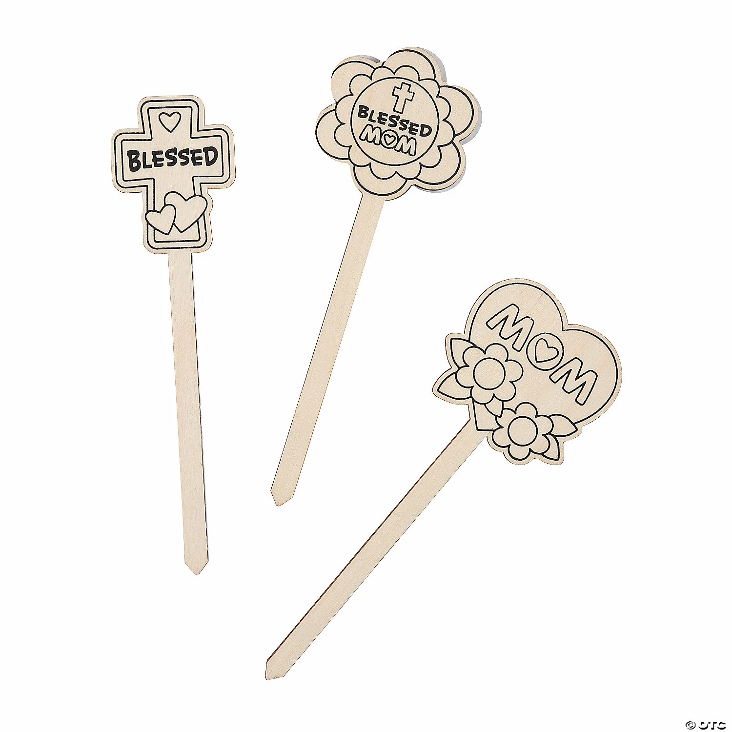 Cheap π― Color Your Own Blessed Mom Plant Stakes - 12 Pc. π