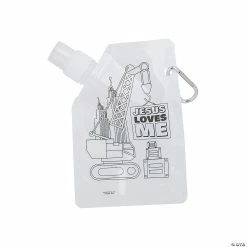 Deals π Color Your Own Construction VBS Collapsible Water Bottles - 12 Pc. π§¨