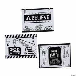 New 🔔 Color Your Own Construction VBS Fuzzy Posters - 24 Pc. 👏
