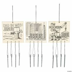 Wholesale π€© Color Your Own Construction VBS Wind Chimes - 12 Pc. π