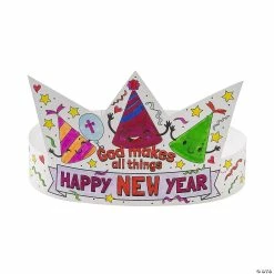 New 🛒 Color Your Own Faith Happy New Year Crowns - 12 Pc. 🛒