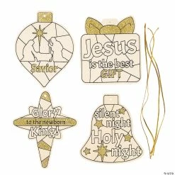 Wholesale ⭐ Color Your Own Glittery Nativity Ornaments - 12 Pc. 🧨