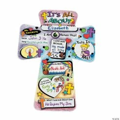 Outlet 😍 Color Your Own "It's All About Me" Cutout Crosses - 12 Pc. ⌛