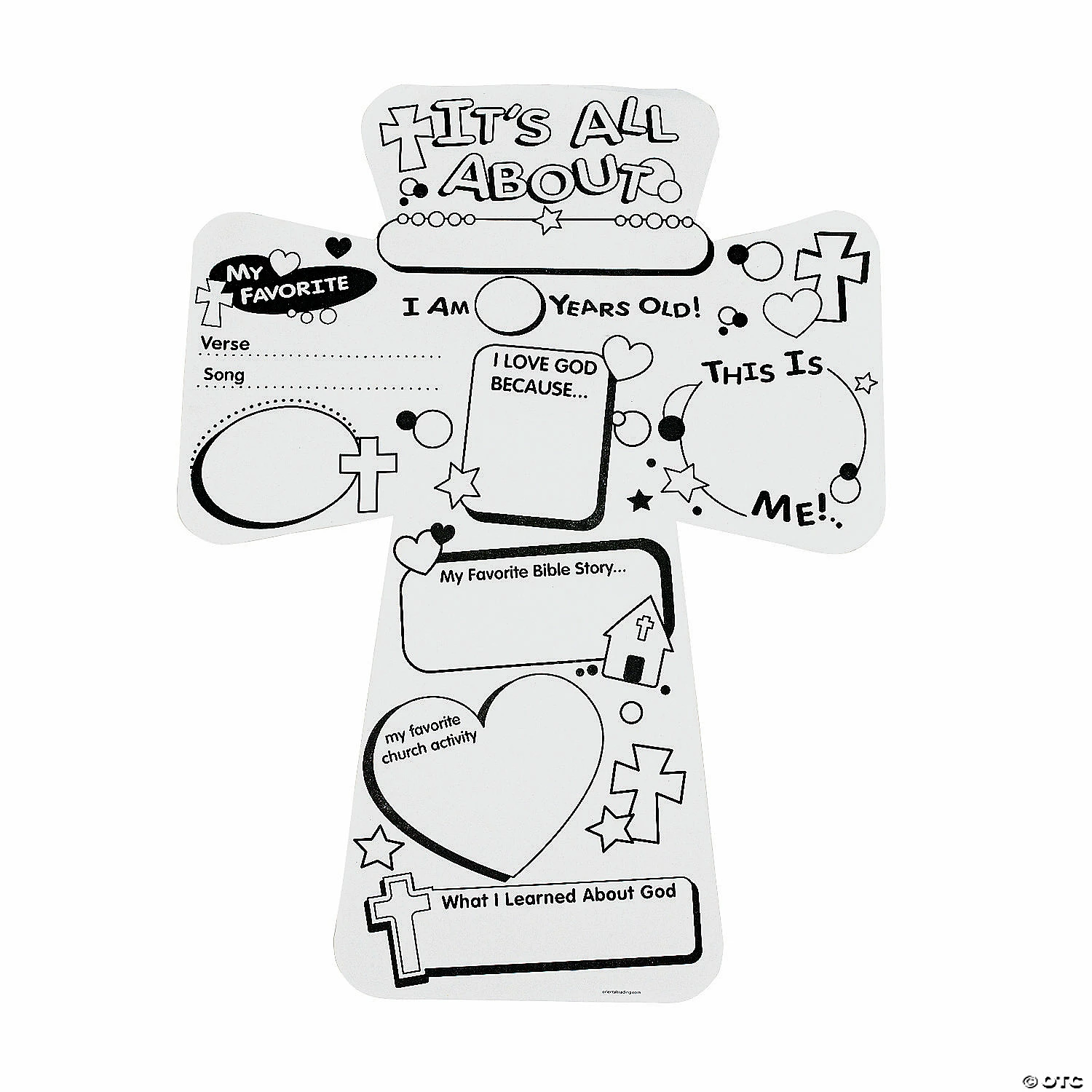 Outlet π Color Your Own "It's All About Me" Cutout Crosses - 12 Pc. β - Image 2