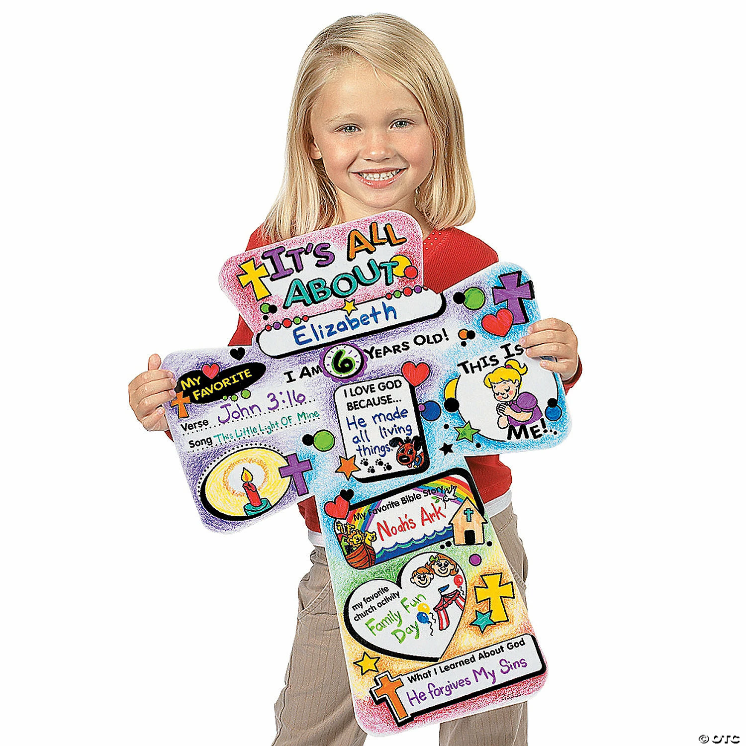 Outlet π Color Your Own "It's All About Me" Cutout Crosses - 12 Pc. β - Image 3