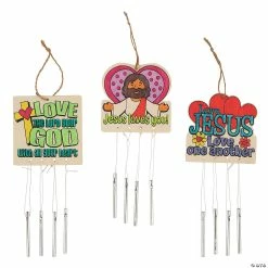 Wholesale 😉 Color Your Own Jesus Loves You Wind Chimes - 12 Pc. 👏