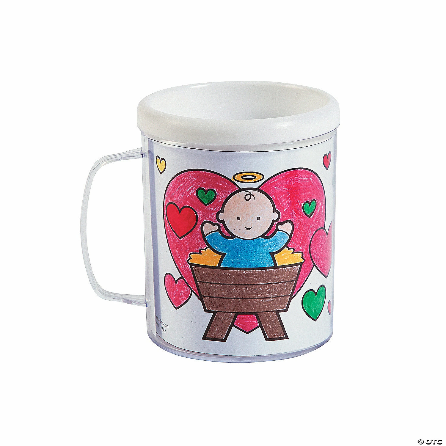 New π₯ Color Your Own Jesus Warms the Heart Plastic Mugs - 12 Pc. π - Image 2