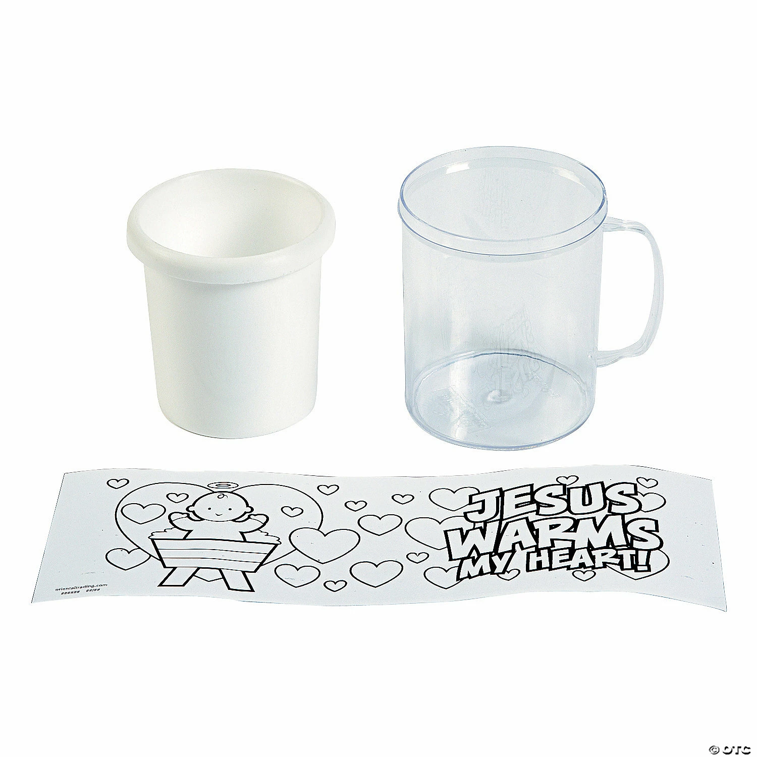 New π₯ Color Your Own Jesus Warms the Heart Plastic Mugs - 12 Pc. π - Image 3