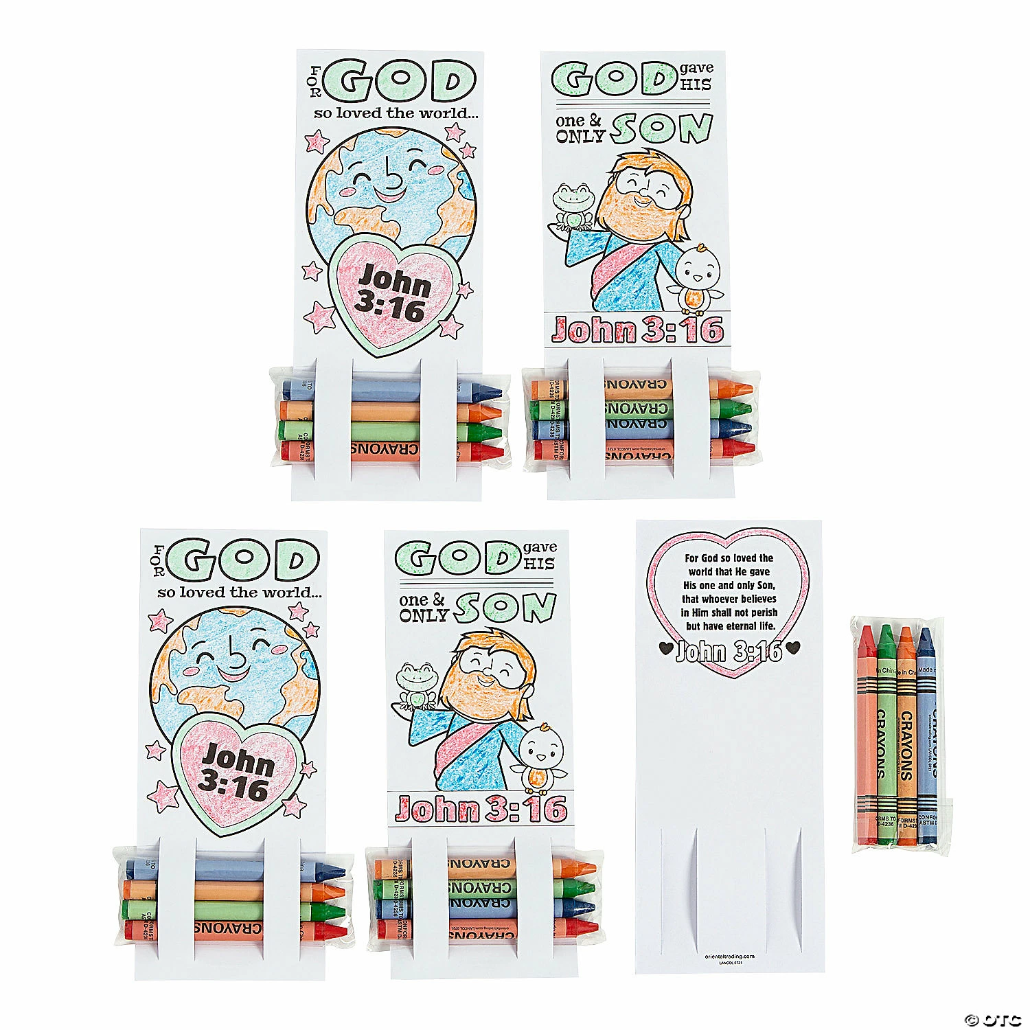 Best deal π Color Your Own John 3:16 Card with Crayons Valentine Exchanges for 24 π - Image 2