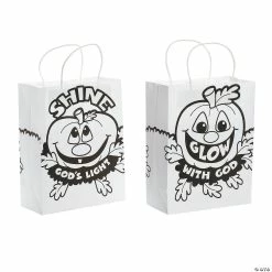Buy 😍 Color Your Own Medium Christian Pumpkin Gift Bags - 12 Pc. 🔥