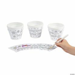 Hot Sale 😍 Color Your Own Mom Artist Flowerpots - 12 Pc. 🔔