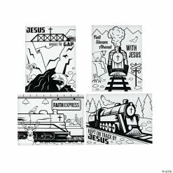 Cheap 🎁 Color Your Own Railroad VBS Fuzzy Posters - 24 Pc. ⭐