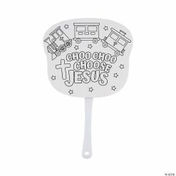 New 😍 Color Your Own Railroad VBS Hand Fans - 12 Pc. ✨