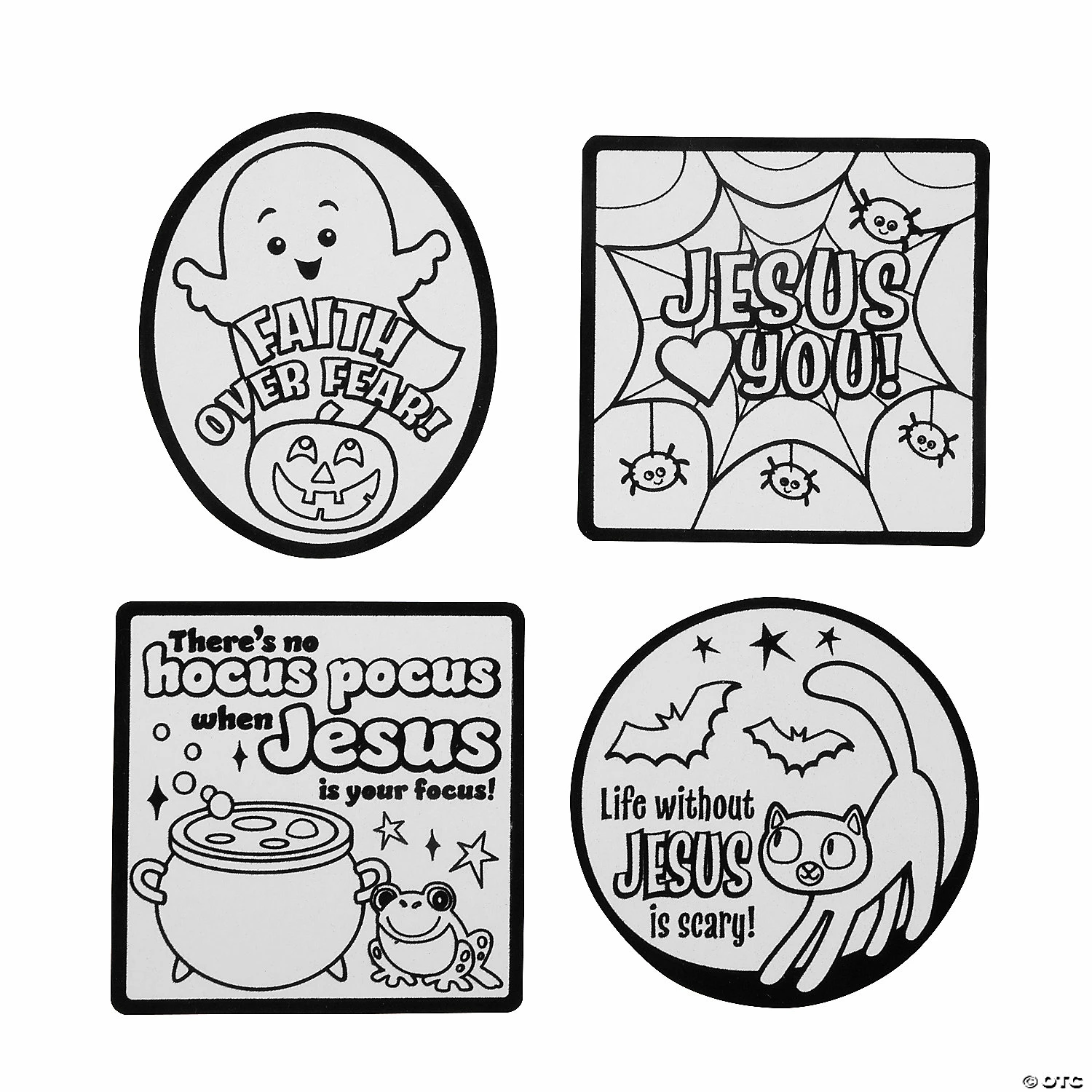 Wholesale π₯ Color Your Own Religious π§ Halloween Fuzzy Magnets - 12 Pc. βοΈ