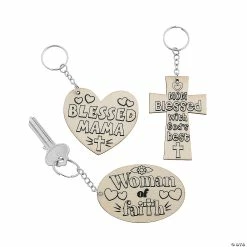 Flash Sale 👍 Color Your Own Religious 👩 Mother’s Day Keychains - 12 Pc. 👍