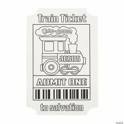 Budget 👍 Color Your Own Religous Train Tickets - 12 Pc. 🌟