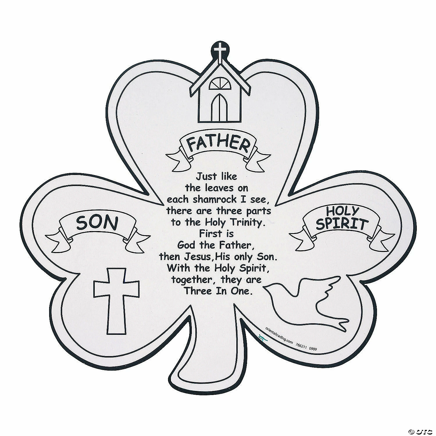 Outlet π₯° Color Your Own Shamrock Trinity Cutouts - 12 Pc. π - Image 2