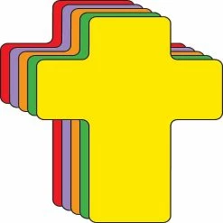 Promo 💯 Creative Shapes Etc. - Cross Assorted Color Creative Cut-outs- 5.5" 🌟