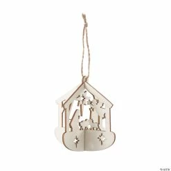 Budget ⌛ DIY 3D Nativity Unfinished Wooden 🎁 Christmas Ornaments - 12 Pc. 👏