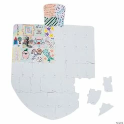 Budget 😉 DIY Giant Puzzle Dreidel Bulletin Board Cutout - 55 Pc. ⭐