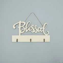 Flash Sale ✔️ DIY Unfinished Wood Blessed Key Holder Sign 🔔