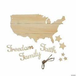 Promo ✨ DIY Unfinished Wood Faith Family Freedom Door Sign 🎉