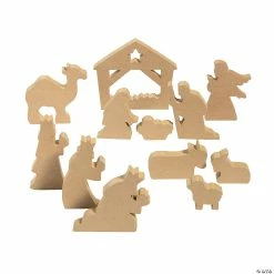Coupon 👍 DIY Unfinished Wood Nativity Set - 12 Pc. 🤩