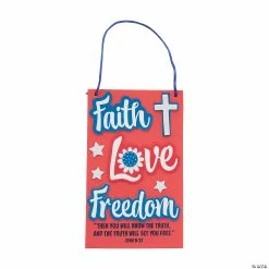 Best Pirce 😀 Faith Love Freedom Sign Craft Kit - Makes 12 😀