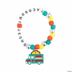 Flash Sale β Food Truck VBS Pony Bead Bracelet Craft Kit - Makes 12 π
