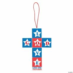 Cheapest 🥰 God Is Love Patriotic Cross Craft Kit - Makes 12 🎉