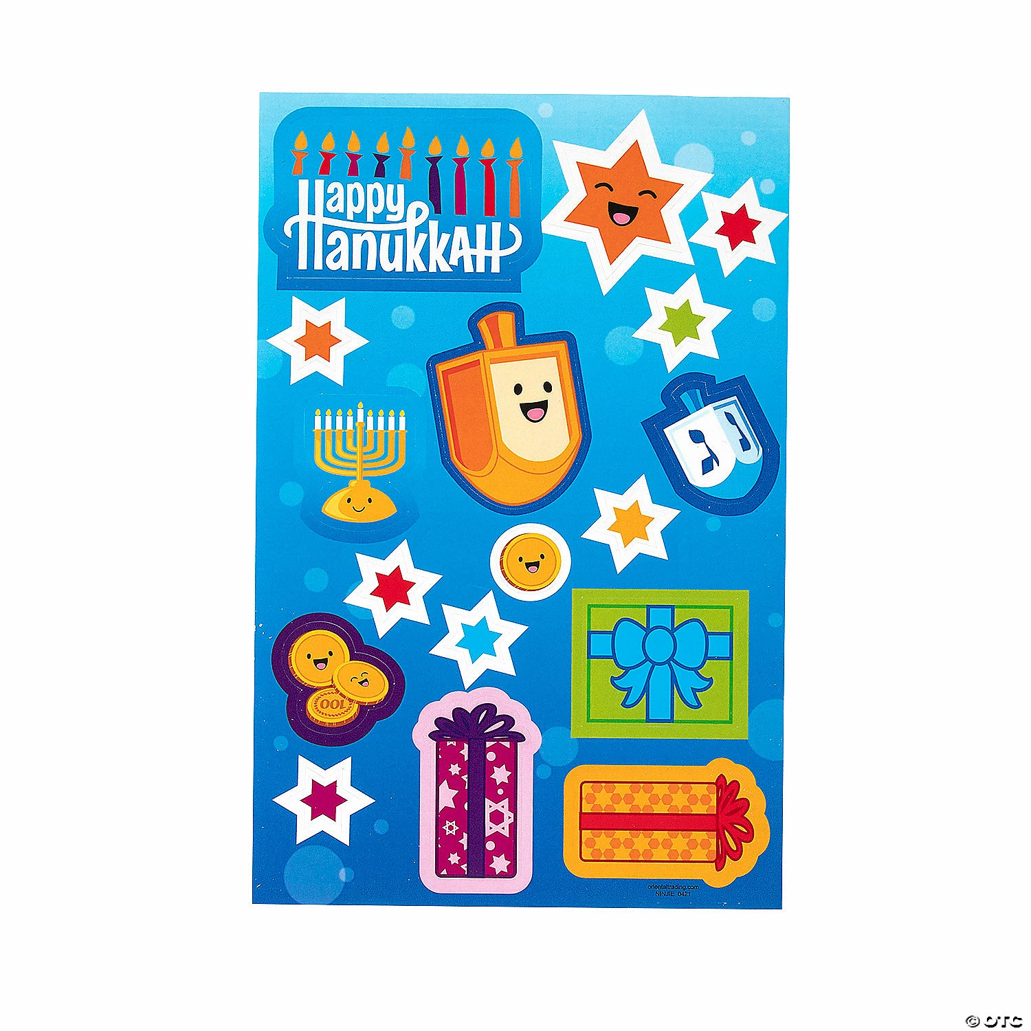 New π Hanukkah Doorknob Hanger Sticker Scenes - 12 Pc. 𧨠- Image 3