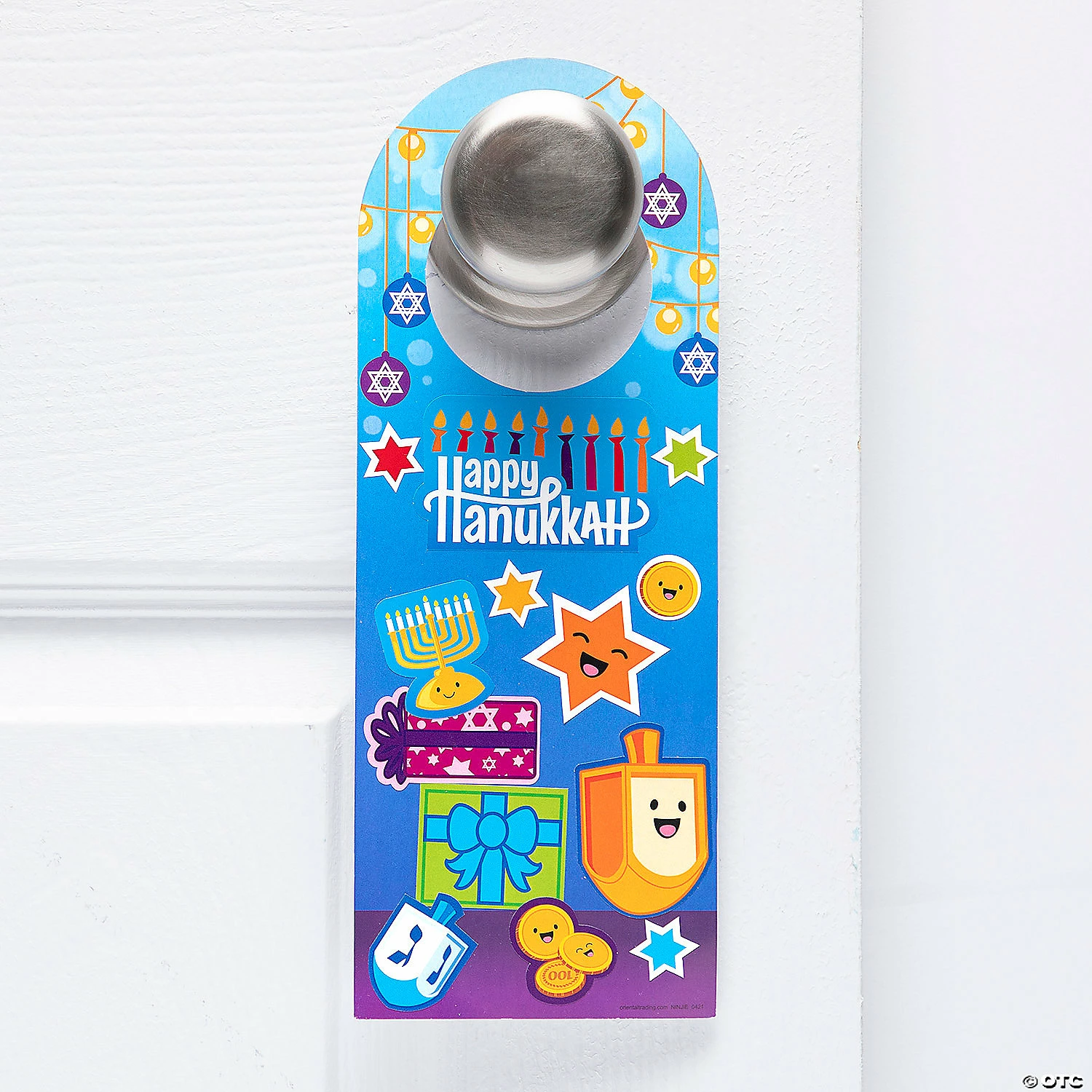 New π Hanukkah Doorknob Hanger Sticker Scenes - 12 Pc. π§¨