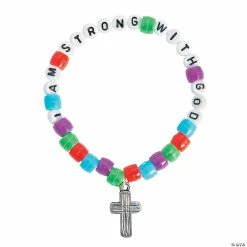 Best Sale β€οΈ βI Am Strong with Godβ Pony Bead Bracelet Craft Kit - Makes 12 π
