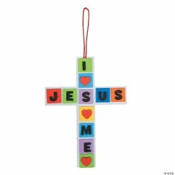 Wholesale 𧨠βI Love Jesus, Jesus Loves Meβ Cross Craft Kit- Makes 12 π―