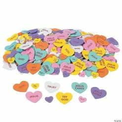 Cheapest 👍 Inspirational Conversation Self-Adhesive Foam Heart Stickers - 500 Pc. ❤️