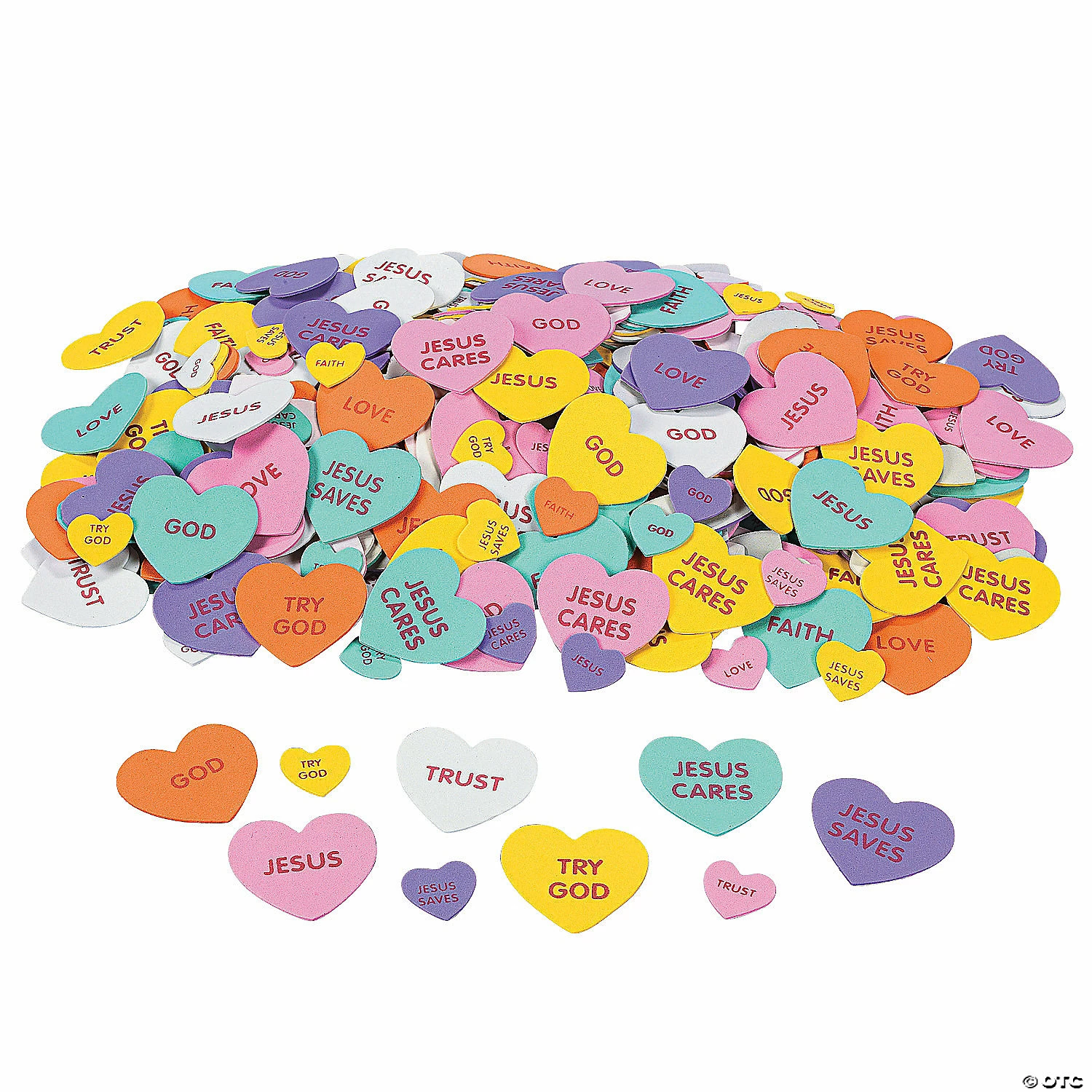 Cheapest π Inspirational Conversation Self-Adhesive Foam Heart Stickers - 500 Pc. β€οΈ
