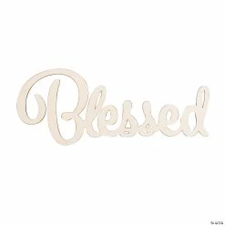 Brand new 😍 Large DIY Unfinished Wood Blessed Word Cutout 😉