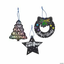 Cheapest 🌟 Magic Color Scratch Religious 🎄 Christmas Ornaments - 24 Pc. 😀
