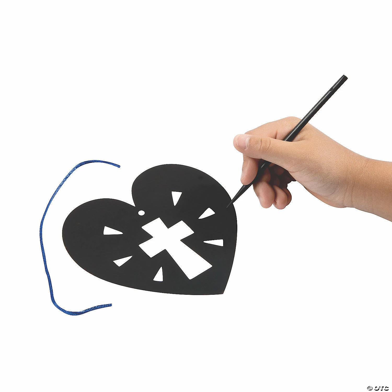 Outlet βοΈ Magic Color Scratch Religious Heart Ornaments - 24 Pc. β¨ - Image 2