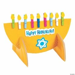 Cheap ✔️ Paper Plate Menorah Stand-Up Craft Kit - Makes 6 😍