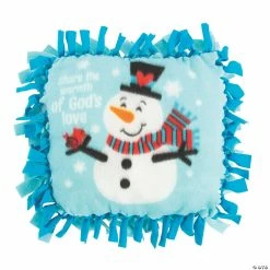 Flash Sale 🔔 Religious Snowman Fleece Tied Pillow Craft Kit - Makes 6 ✨